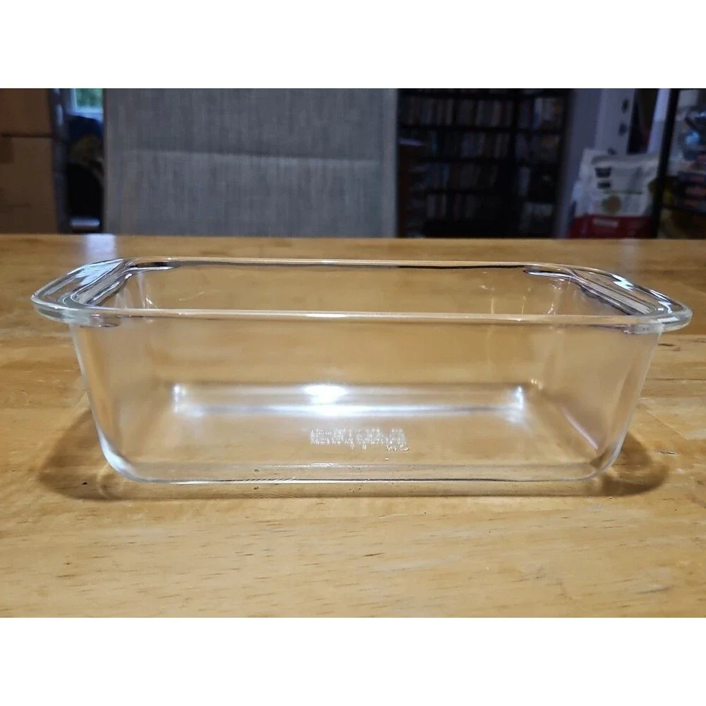 Vintage Pyrex Clear Glass 1.5 QT Casserole Dish Bread Loaf Pan #213 8.5x4.5x2.5